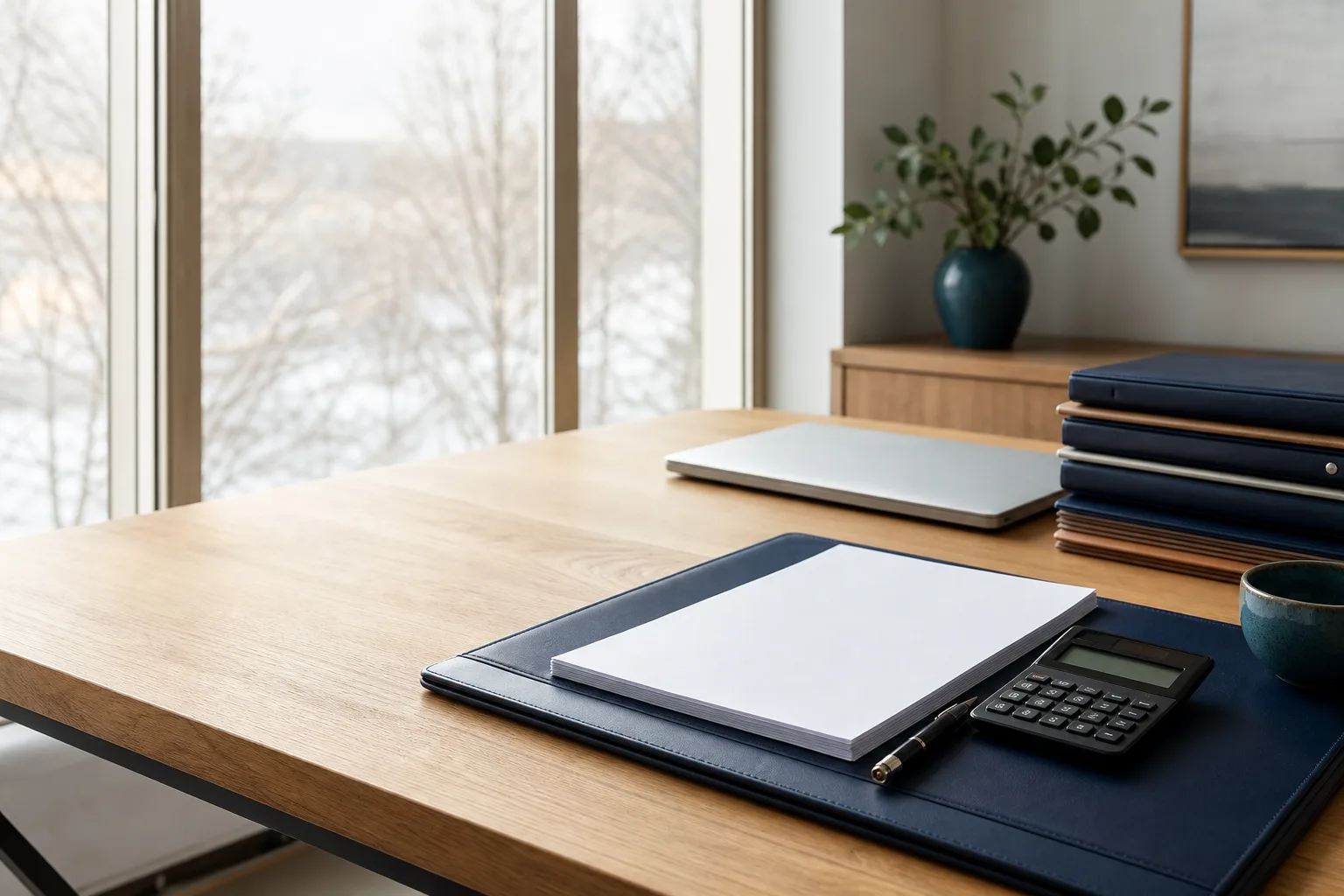 A calm financial workspace prepared for careful review